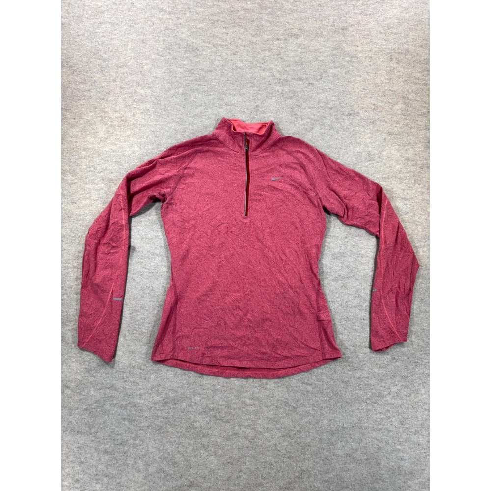 Nike Dri Fit Element Performance Top Womens Medium Heather Pink Running Training